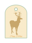 Deer Christmas Label, Tag
