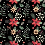 Floral Pattern Winter Background