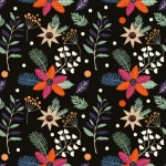 Floral Winter Christmas Pattern