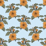 Hibiscus Flower Pattern Background