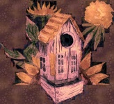 Autumn Birdhouse Sunflower Poster