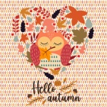 Autumn Fall Heart Owl