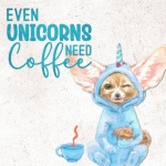 Papillon Unicorn Dog Coffee Poster