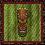 Tiki Mask On Snake Skin Pattern