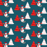 Snowmen And Trees Background