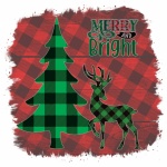Plaid Christmas Tree And Deer