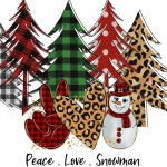 Plaid Christmas Tree And Snowman