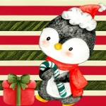 Christmas Penguin Watercolor