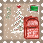 Christmas Santa Mailbox Postcard