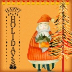 Santa Claus Orange Watercolor