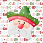 Christmas HO HO HO Santa Face Star