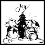Christmas Vintage Mice Drawing