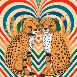 Valentine Love Cheetah Illustration
