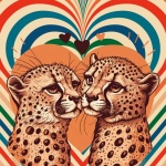 Valentine Love Cheetah Illustration