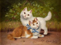 Kittens Vintage Painting
