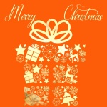 Orange Retro Merry Christmas Card