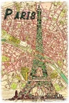 Paris Map Travel Poster