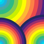 Rainbow Circles Retro Abstract