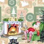 Santa Claus Sleeping In Chair