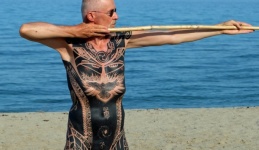 Tattoo Warrior On Beach