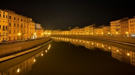 View Over The River Arno In Pisa.