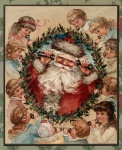 Vintage Christmas Santa Children