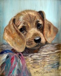 Vintage Art Dog Puppy