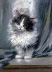 Vintage Art Kitten Cat