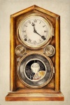 Vintage Clock Art Illustration