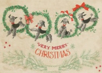 Vintage Christmas Dogs Card