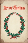 Vintage Christmas Wreath Card