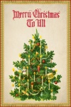 Vintage Christmas Card Fir Tree