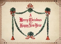 Christmas Wreath Postcard