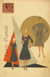 Woman Vintage Fashion Postcard