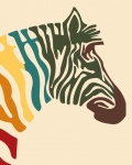 Zebra Head Retro Poster