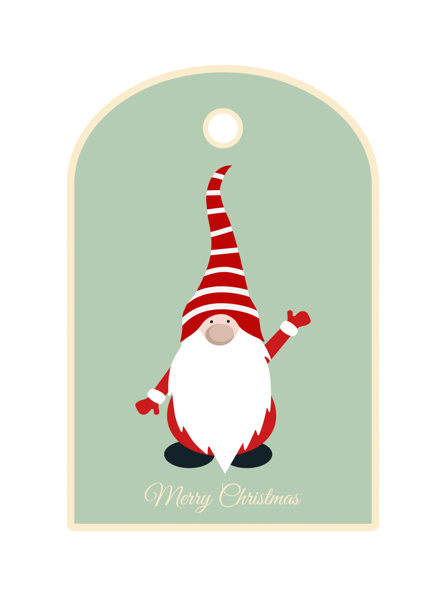 Christmas Gnome Label, Tag