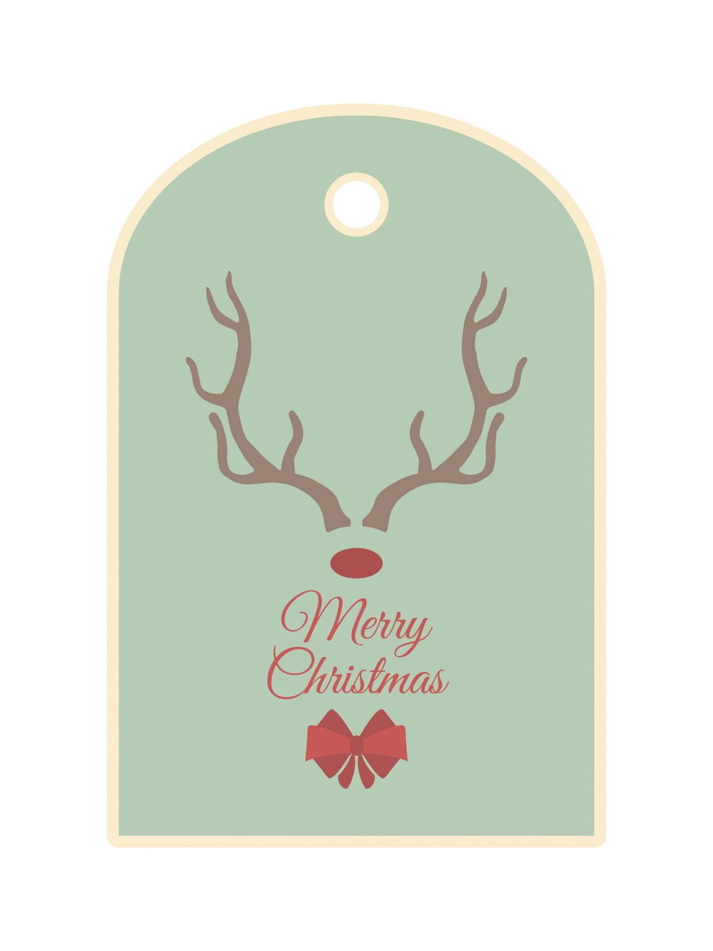 Christmas Reindeer Label, Tag