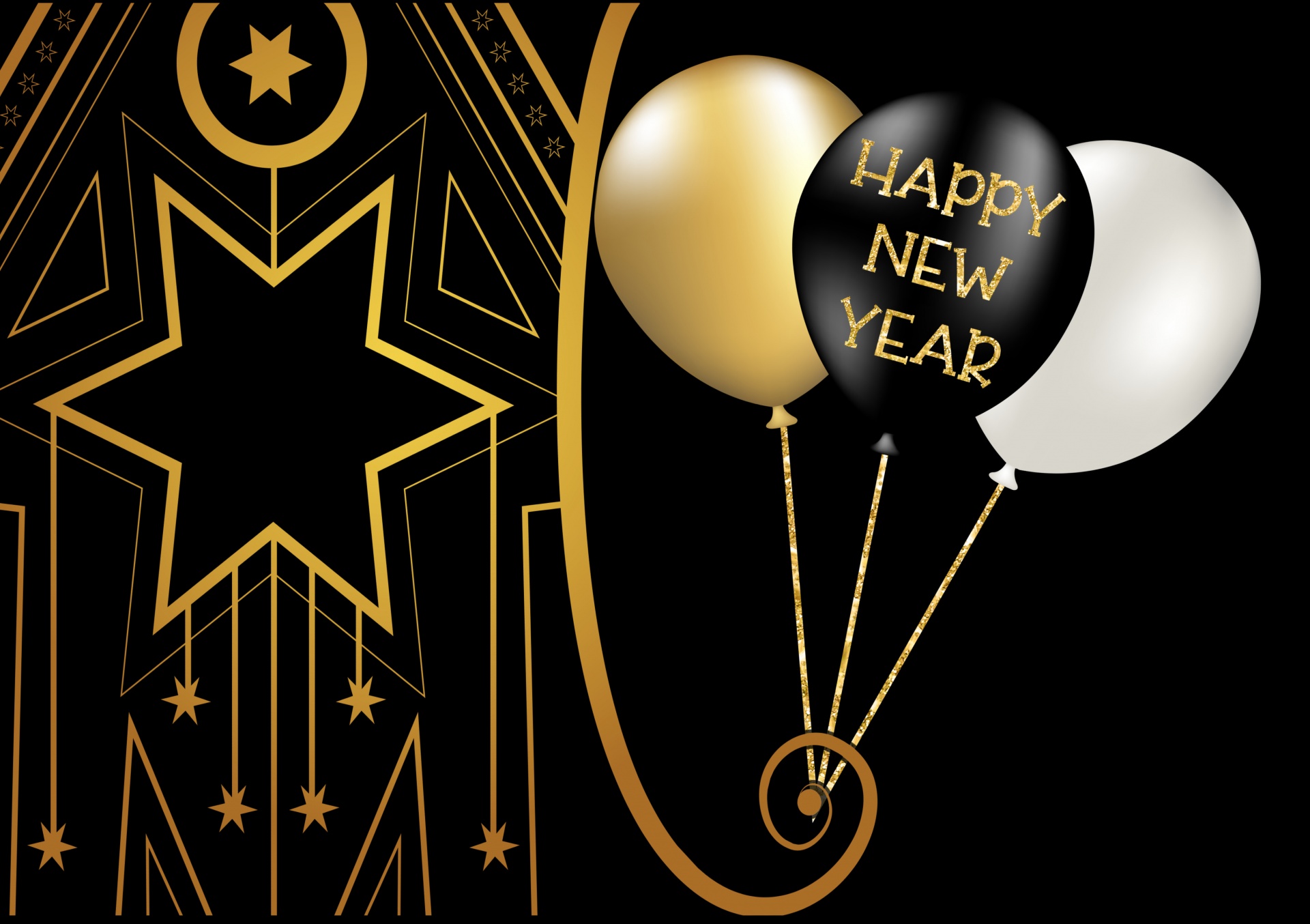 Art Deco New Year Greeting Free Stock Photo Public Domain Pictures