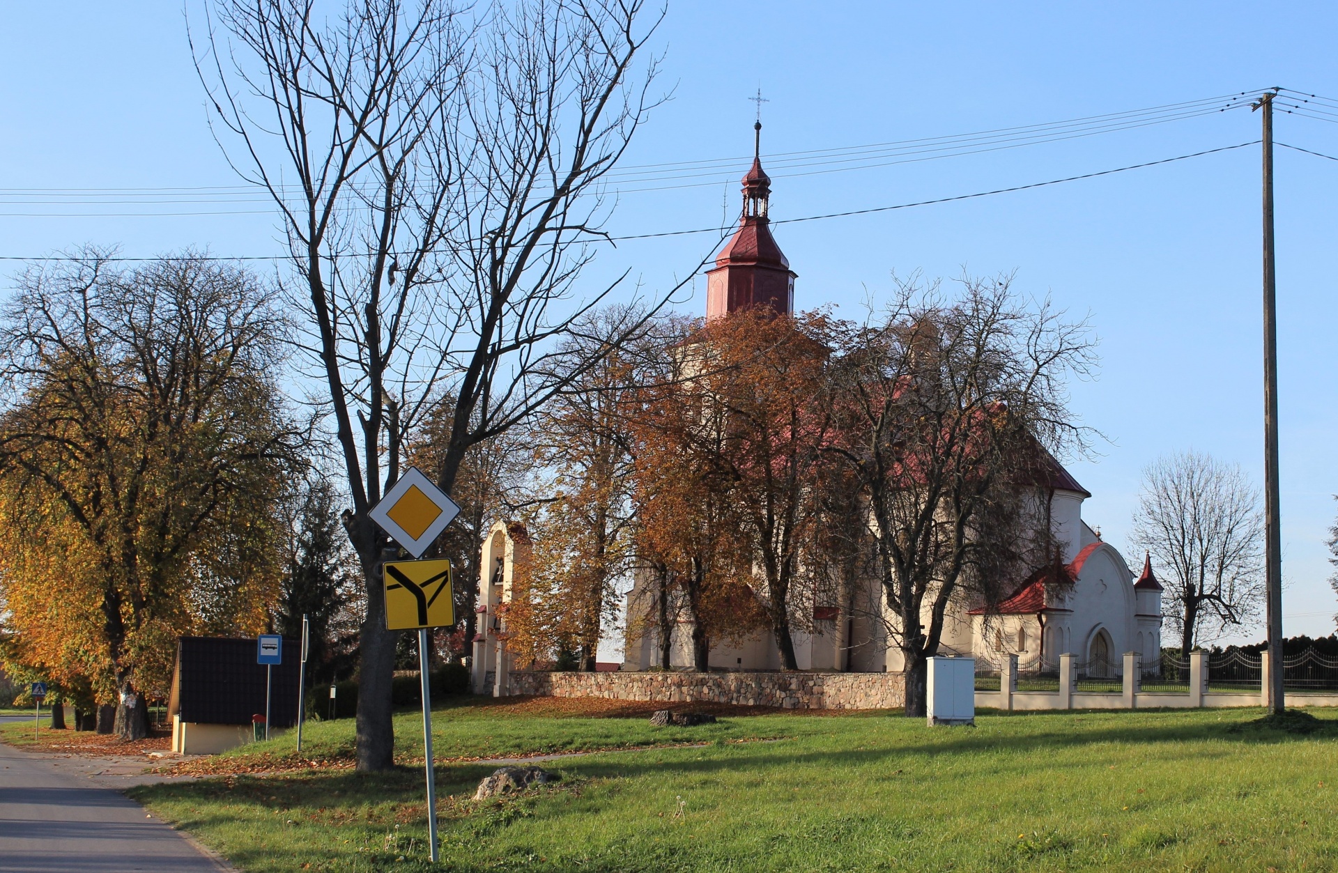 Church, autumn, landscape, around Józefów on the Vistula River, Lubelskie Voivodeship, Poland, 2022
