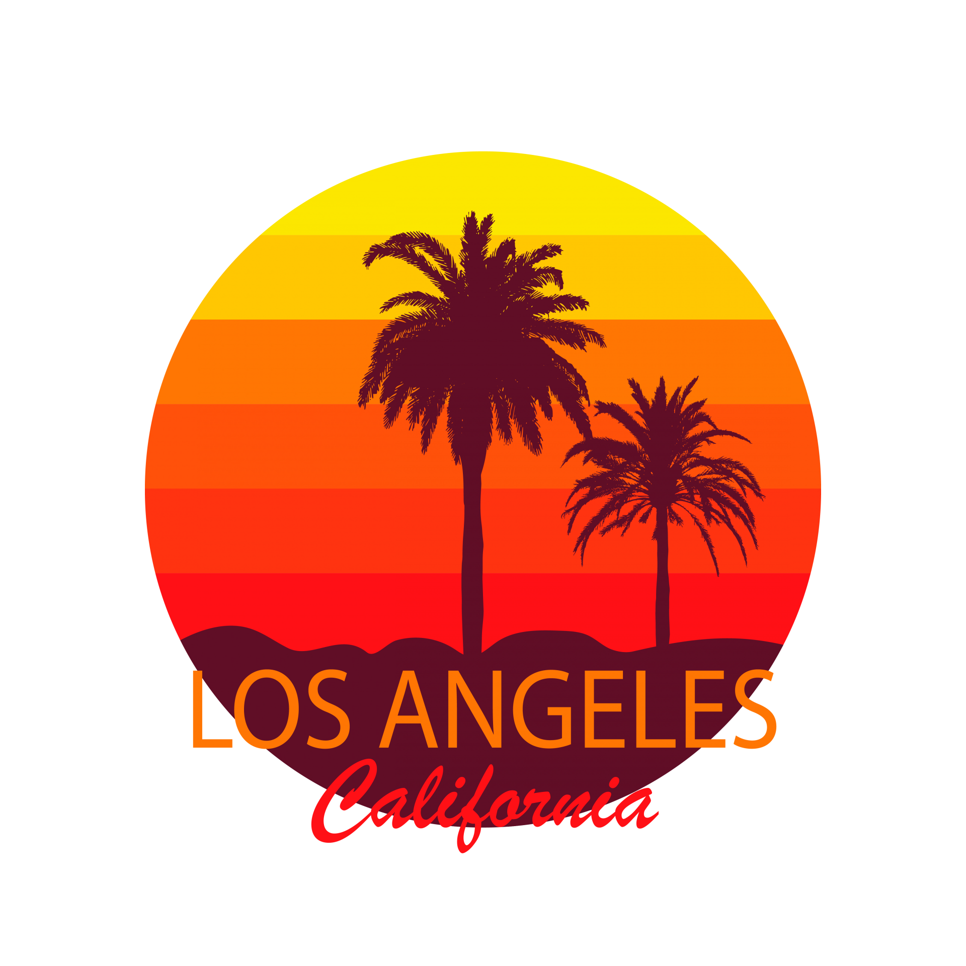 Los Angeles California Sunset Retro