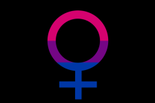 Bisexual Pride Female Symbol Black