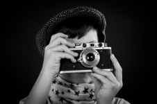 Boy, Camera, Photographer, Vintage