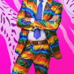 Business Man In Rainbow Suit
