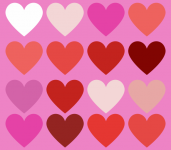 Coloured Hearts Background