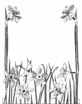 Daffodils Border Frame Clipart