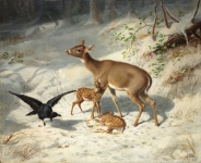 Deer Fawn Vintage Art