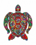 Floral Turtle Colorful Clipart