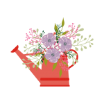 Flowers In Watering Can Clipart