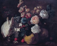 Flowers Rabbit Vintage Art