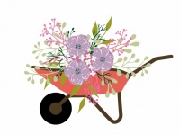 Flowers Wheelbarrow Clipart